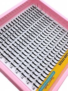 New 200pcs Pointed False Eyelashes, Cartoon Style Extended Eyelash Set 10-18mm, Anime Style Extended Eyelash Set, Individual Pointed Eyelash Set, D Curl Fairy Eyelash Set - D - View 8