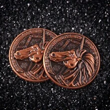 1pc 2 Game Coin, Vintage Saintess, Unicorn Lion Commemorative Coin, Collectible Coin, Letter Coin - Multicolor - View 9