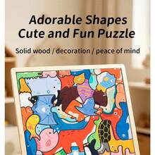 Wooden 3D Animal Cartoon Puzzle, Children's Educational Toy, Perfect Birthday And Holiday Gift - Multicolor - View 8