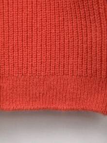 Tween Girl Colorblock Casual Versatile Daily Outing Cardigan - Coral Orange - View 7