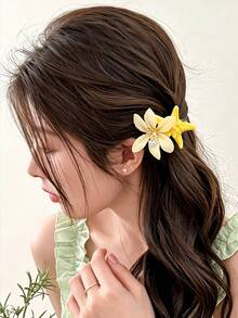 2/4/6pcs/Set Starfish Butterfly Flower Hair Clips Combination, Sweet Hair Accessories, Suitable For Girls And Women, Applicable For Daily, Vacation, Back To School Season - Multicolor - View 2
