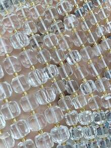 Natural Stone Colorful Faceted Square Beads, Faceted Square Loose Spaced Beads For Jewelry Making Diy Unique Bracelets, Necklaces, Earrings Crafts - Multicolor - View 4