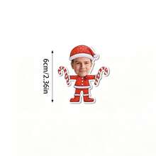 Customized Christmas Face Stickers - Personalized Face Photo - 20/50pcs Santa Claus Pattern Merry Christmas Stickers - Self-Adhesive Photo Gift Labels, Suitable For Holiday Gifts, Envelopes, Christmas Card Labels - Multicolor - View 4