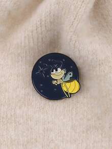 Cute Firefly Brooch Cartoon Glow Enamel Pin Kawaii Night Insect Badge For Bag Jacket Accessories - Multicolor - View 2