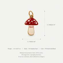 1pc New Natural Flower Pendant, Fresh Cartoon Style, 18k Gold PVD Plated 316 Stainless Steel Material, Waterproof And Fade-Resistant, Suitable For DIY Creative Necklace, Bracelet, Earring, Bag Chain, Keychain, Waterproof And Sweat-Resistant, Suitable For Daily Casual Wear - Multicolor - View 12