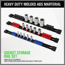 9PCS Socket Rail Storage Holder Organizer Tray Set 1/2" 3/8" 1/4" Wall Mount ABS - A - View 11