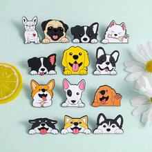 1/13 Pcs Dog Series Brooch Creativity Cute Animals Enamel Pin Metal Badge Jewelry Clothing Backpack Accessories Gift - Multicolor - View 7