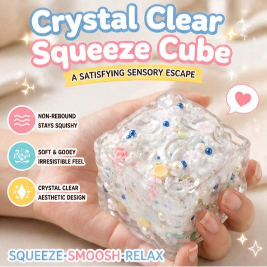 1PC Coconut Texture Pearl Ocean Style Cheese Squishy Toy, Viral Soft Squeeze Stress Relief Handmade Ball, Fun Desktop Decor - Multicolor - View 1