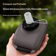 Portable Wrist Water Bottle, Ultra-Thin Soft Silicone Water Bottle With Adjustable Hook And Loop Strap And Bite Valve, 200ml Collapsible Hydration Gear, Suitable For Cycling, Running, Marathon, Hiking And Climbing, Compact Outdoor Athlete And Runner Sports Accessory - Multicolor - View 3
