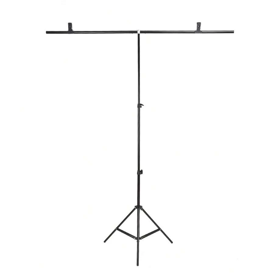 Adjustable Backdrop Stand Kit - 2.6 * 3m (8.5 * 9.8ft) Photo Background Support System T-Shape Backdrop Stand With Carrying Bag And 4 Clamps - Black 1.5m - View 1