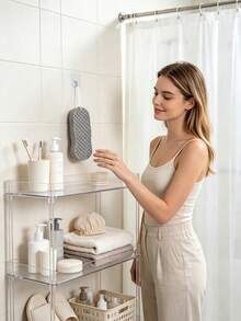 1pc Painless Exfoliating Bath Sponge Towel, High-Density Sponge Deeply Removes Dead Skin, Gentle Skin-Friendly Design, Easy To Scrub Away Dirt, Portable Bathing Accessory, Suitable For Bathroom, Gym, Hotel And Rental Apartment Daily Use - Multicolor - View 7