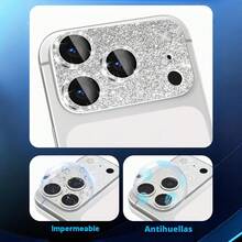 1pc Camera Lens Protector For IPhone 17Pro/17 Pro Max, Sparkling Diamond Camera Protection Plate, Ultra Clear Shiny Screen Protector, 9H Anti-Scratch, Easy Installation, Glitter Silver - A - View 8
