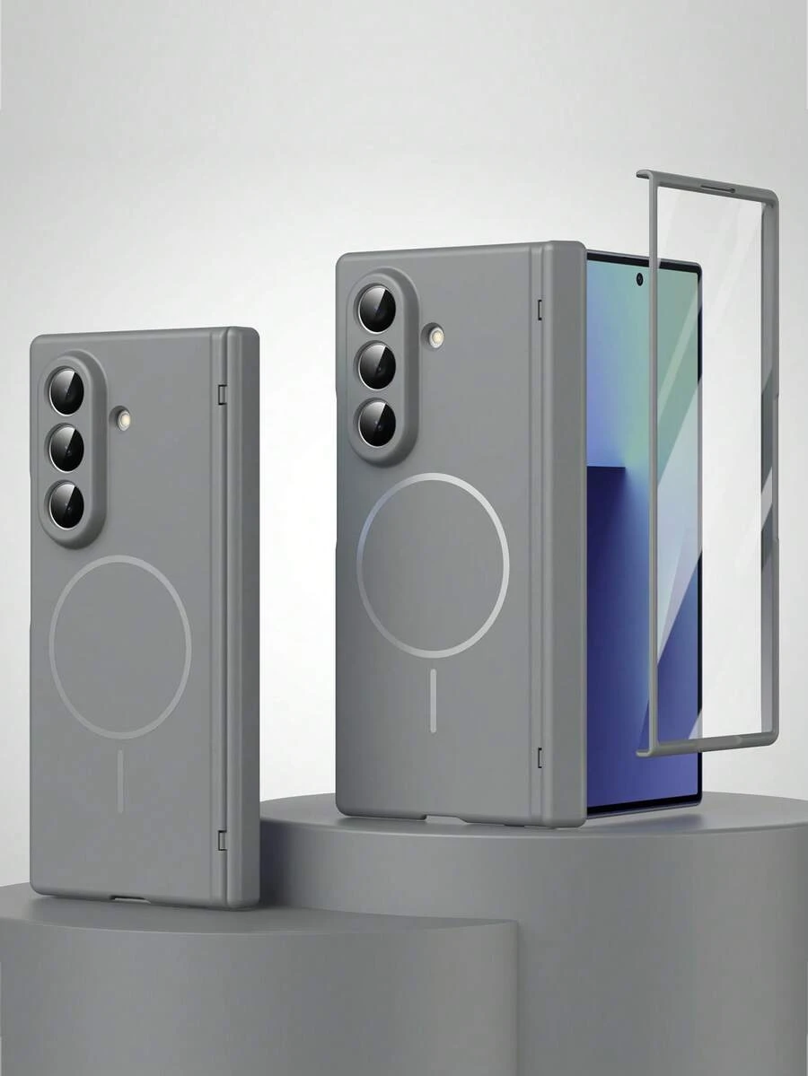 VIETAO Galaxy Z Fold 8 Ultra 7 6 5 4 鋼化玻璃螢幕保護貼 磁吸無線充電 全包覆保護殼 - 灰色 - 查看 1