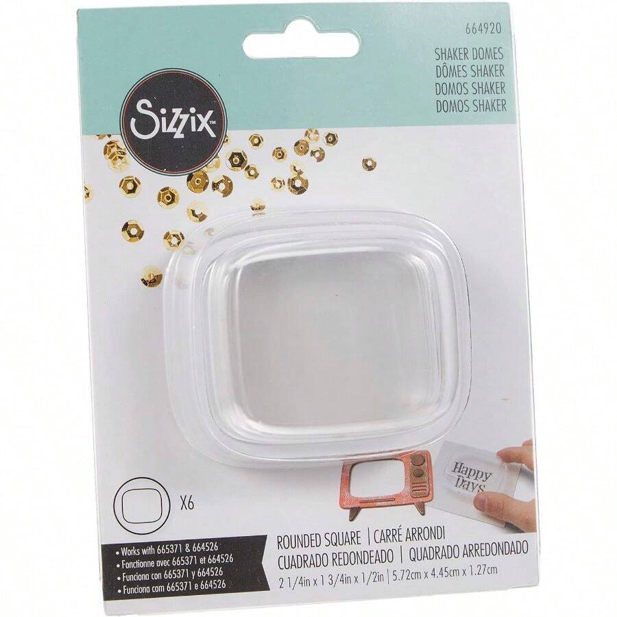 Sizzix Making Essential Shaker Domes Cuadrado Redondeado, 2 1/4"x 1 3/4", 664920 - Ver 1
