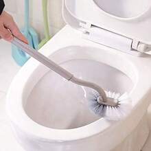 Set di 4 spazzole per WC curve, testina angolata a forma di S per la pulizia degli angoli difficili da raggiungere, manico lungo in plastica, setole resistenti per il WC - 4 pezzi - Visualizzare 2