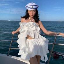 Halloween Cosplay Sailor Hat, Holiday Party Costume Accessory, Captain Navy Hat, Nautical Hat, Sailor Captain Cap, Round Top 6-Panel Brimmed Hat - Multicolor - View 5