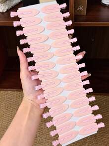 30入女款純色髮夾，極簡風，黑色、粉色，小髮夾，適合休閒日常與戶外穿搭，可愛飾品 - 彩色 - 查看 6