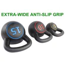 5/10/15 Lb Kettlebell Set With Non-Slip Handle, Compact Home Fitness Equipment For Strength/Fitness/Rehabilitation Training - 黑色 - 查看 8