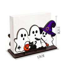 Halloween Holz Serviettenhalter Tischdekoration Taschentuch Aufbewahrungsbox Esstisch Party Küche Kaffee Ecke Dekoration - Verschiedenfarbig - Übersicht 5