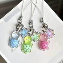 1pc Transparent Star Turtle Phone Accessory, Anti-Loss, Couple Jewelry, Bag Charm - Multicolor - View 2