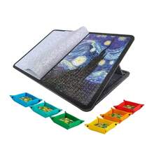 Tilting Jigsaw Puzzle Board With 2-In-1 Stand And Cover, Lightweight Felt Jigsaw Storage Table With 3 Angle Adjustable, 6 Sorting Trays For Puzzle Games Up To 1000 Pieces - Grey - View 2