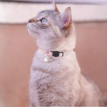 Cat Rhinestone Breakaway Collar With Bell, Quick Release Safety Buckle Design, Suitable For Small Cats And Small Dogs, Cute Soft Cat Collar For Women And Men - Pink - View 5