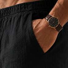 Set Of 3 Premium Linen Shorts For Men - Luxury Beachwear - Navy Blue - View 4