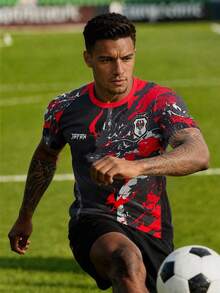 Personalized Custom Japanese Men's Soccer Jersey & Dragon Pattern Lightweight Soft & Match, Training, Casual Wear & Gift & World Cup - Black - View 11
