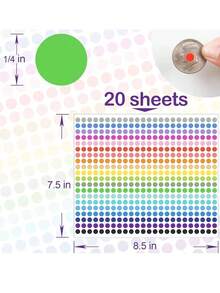 10 Pcs. Colorful Mini Round Graffiti Stickers, Hand-Writable, Colorful Dot Labels, Classification Identification Stickers, Self-Adhesive Round Sealing Stickers, Blank Color Mark Stickers - Colored Dot Labels - View 2