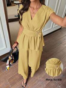 Women Two-Piece Outfits - 黃色 - 查看 1