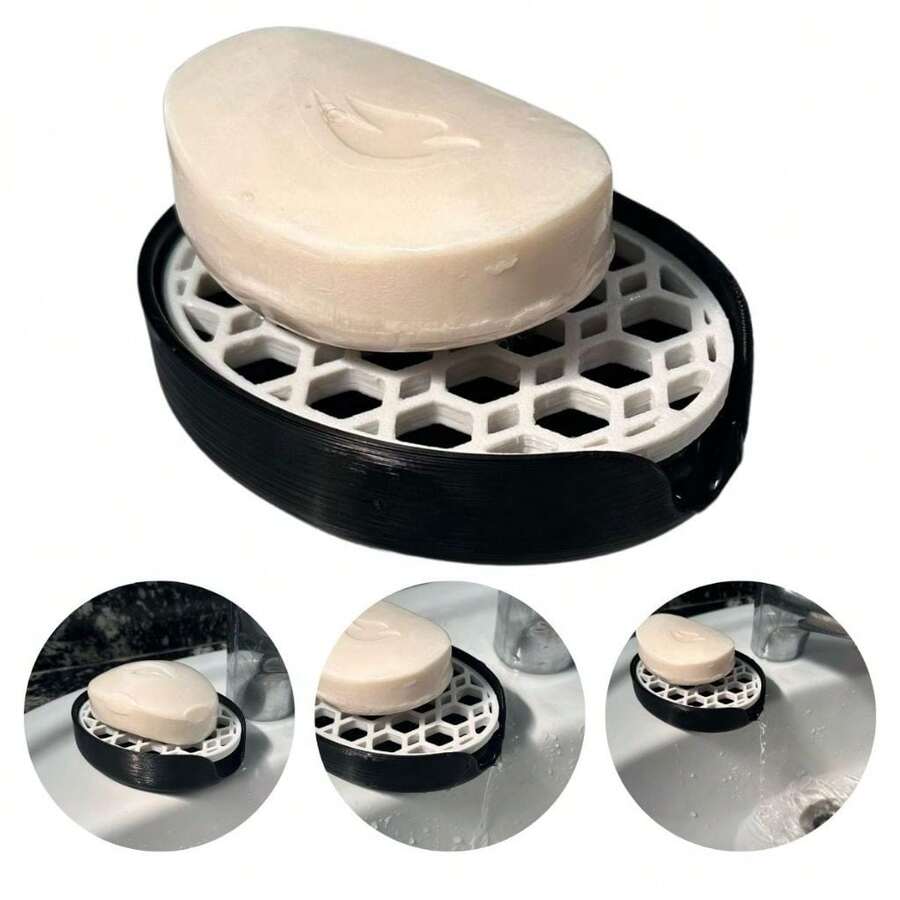 Porta Sabonete com Drenagem Colmeia Saboneteira Banheiro Anti Meleca Grade Removível Fácil Limpeza - Visão 1