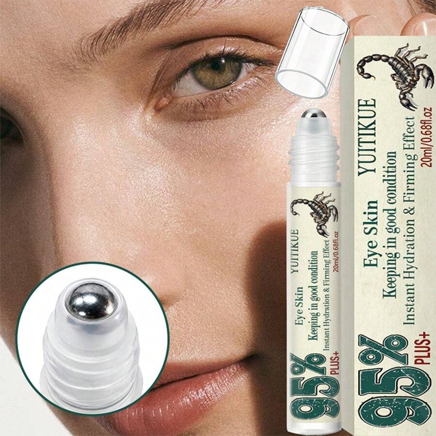 YUITIKUE Roller Ball Eye Serum, Hydrating Firming Eye Skin Care Essence, Portable Roll-On Eye Treatment For Under Eye Area, 20ml Moisturizing Eye Lotion For Women, Refines Eye Texture, Ideal For Daily Morning & Night Eye Skincare Routine - 20ml - View 1