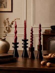 4pcs Scented Long Taper Candles 20cm*2cm, 7 Hours Burning Time, Christmas Halloween Home Table Decor, Wedding Party Candle Holder Decoration Fragrance Candles - Mixed - View 7