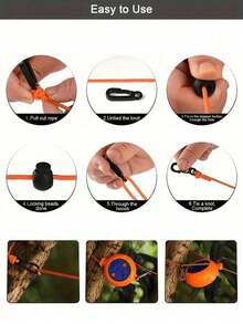 Portable Adjustable 26ft Clothesline, Laundry Drying Rope For Outdoor Travel, Fishing, Camping - Multicolor - View 4