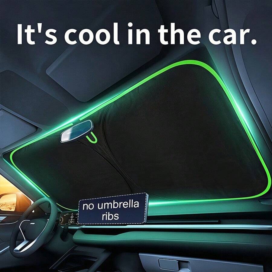 Car Sun Shade, Heat Insulation Sun Curtain, Front Windshield Sunshade, Car Window Sunshade, Universal For Off-Road Vehicles, Heat Reflective Sunshade With Double Layer Insulation, Foldable Sun Protection Cover For UV Protection And Interior Cooling