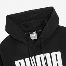 PUMA Solid Color Basic Soft Sport Lifestyle Series Black Simple Casual Hooded Sweatshirt for Men - Hitam - View 6