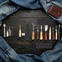 LYNICESHOP 19 Pcs Leather Craft Tools Kit, Stainless Steel Sewing Punching Cutting Set For DIY Wallets - Default - View 8