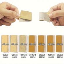 25/35/70pcs Yellow Sand Micro Fine Sandpaper Set (With Oxide Abrasive) - Hand Polishing Block, Suitable For Small Wooden Crafts, Narrow Space Metal Polishing, Model Making And Precision Polishing - Yellow - View 2