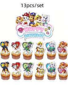 7/13/14/17/21/24pcs Paw Patrol Cake Toppers, Suitable For Parties, Birthdays, Celebrations, Mother's Day And Other Occasions - Cartoon - View 20