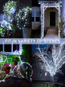 20/10/1 pieza Luces LED de cadena mini alimentadas por batería, luces de luciérnaga y estrella de alambre de cobre centelleantes, adecuadas para frascos de albañilería, decoración de centros de mesa para bodas, fiestas y Navidad, decoración de sobremesa, luces de cadena de alambre plateado de 100 cm, luces mini para dormitorio (blanco) - Multicolor - Ver 9