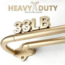 Black Double Curtain Rod, 32 To 58 Inches, Blackout Wrap-Around Curtain Rod For Windows, 0.75 Inch Room Blackout Telescopic Double Curtain Rod, Easy To Install Adjustable Heavy Duty Curved Splice Room Blackout Double Rod, All Metal Material, Aluminum Bracket - Double-layer Sunshade - Gold - View 7