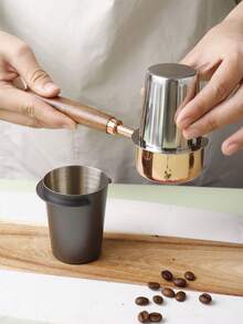 1pc 304 Stainless Steel Coffee Powder Dosing Cup, Espresso Coffee Powder Filter Cup, Anti-Spill Dual Handle Design Coffee Powder Receiver, Suitable For 51/53/58mm Portafilter, Home And Cafe Use - Multicolor - View 7