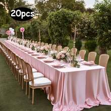1 pieza, mantel rectangular de gran tamaño de color blanco sólido de satén de poliéster para bodas, fiestas y banquetes - Lavable a máquina y a mano, reutilizable, suministros de decoración para fiestas, adecuado para mesas largas, fiestas de varias personas, decoraciones para fiestas - Multicolor - Ver 39
