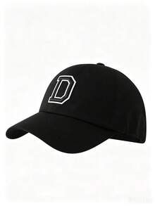 1pc Solid Color Open Back Ponytail Baseball Cap With26 Letters, Women Fashion Sports Sun Hat ForOutdoor UV Protection - Black Label - Black Ponytail Hat - View 29