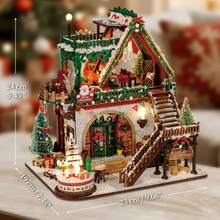 DIY Christmas Winter Book Nook Miniature House 3D Wooden Architectural Model Assembly Kit, Creative Handmade Art Piece For Collection And Home Decor, Perfect Birthday Gift For Friends And Family, Christmas Gift, Holiday Gift Surprise - Multicolor - View 2