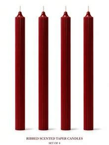 10/6/4pcs White Roman Column Long Stem Aromatherapy Candle Set, Soy Wax Blend Material, 4-6 Hours Long-Lasting Burning Candles, No Black Smoke, Wedding/Home Decor Aromatherapy Candles, Valentine's Day Home Decor Candles - Burgundy - View 9