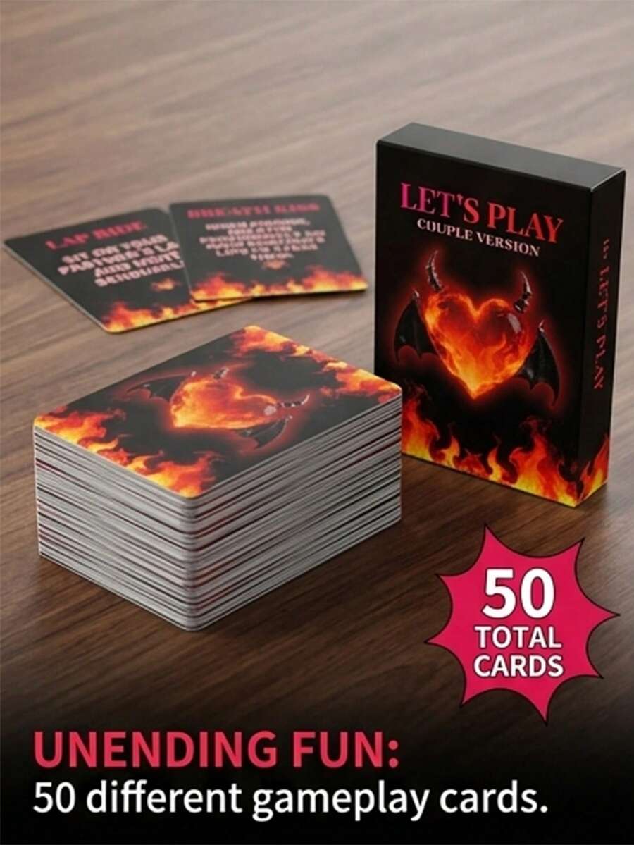 LET'S PLAY 情侶卡牌遊戲:50張挑逗刺激的挑戰卡,適合約會之夜、深夜情侶趣味活動,送給男友/女友的浪漫禮物、週年紀念禮物 - 查看 1