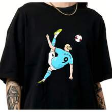 Man City Football Player Collage T-Shirt Retro Bootleg Style Fan Unisex Tee. - 黑色 - 查看 1
