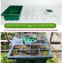 12 Seedling Heightening And Thickening Three Pieces Sowing Breathable And Moisturizing Cuttings Artifact Insulation Hole Tray Tray With Cover - 12-cell Seedling Tray - View 5