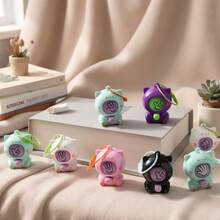 5pcs Cute Mini Cat Rock Paper Scissors Keychain Toy, Portable Guessing Game Pendant, Colorful Cartoon Animal Key Ring, Novelty Interactive Game Ornament, Backpack Decor Fun Gift For Teens & Adults - Multicolor - View 8